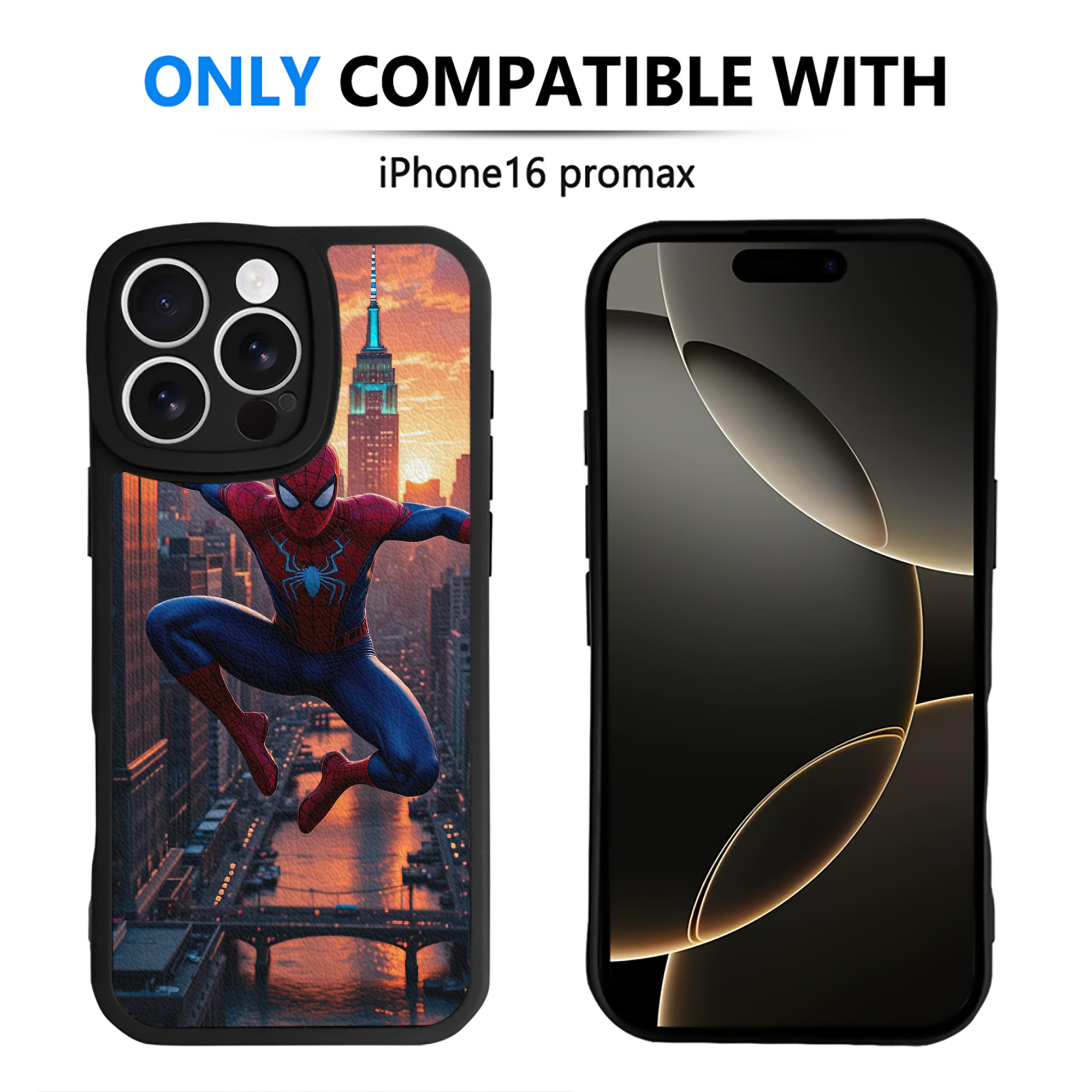 Spider Man スパイダーマン 【iPhone 16シリーズ対応】シリコンスマホケース（レザー調） 材質：シリコン